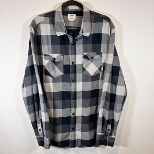 Vans Off The Wall Flannel Plaid Shirt Long Sleeve Men's 2XL Skate Style